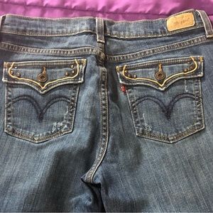 Levi's Boot Cut 515 Jeans Womens Size 8 S/C Denim Distressed Blue.